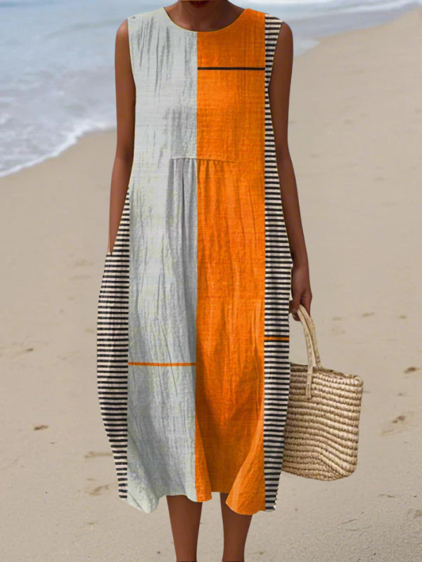 Vivienne | Bold Colour Block Midi Dress