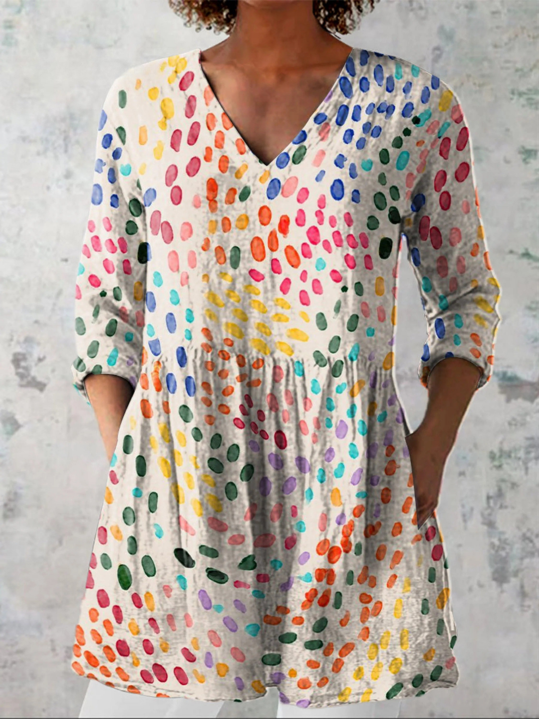 Pauline | Delicate Print V-Neck Blouse