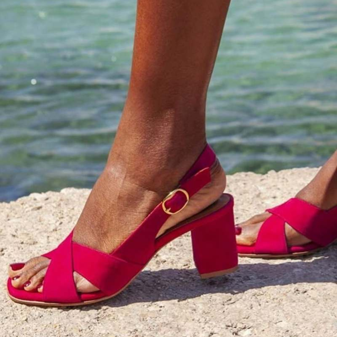 Sabine | Summer Blue Block Heel
