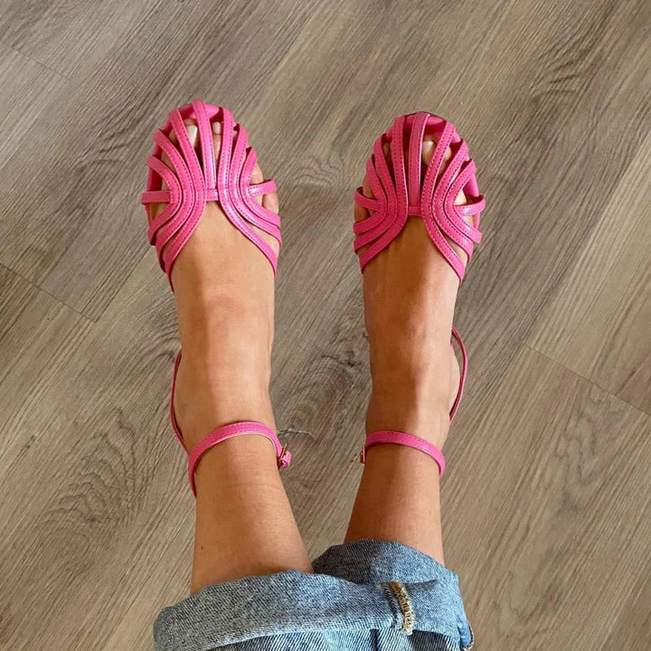Romy | Golden Layered Strap Sandal