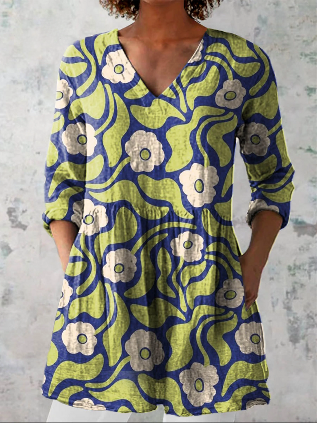 Elodie | Botanical V-Neck Blouse