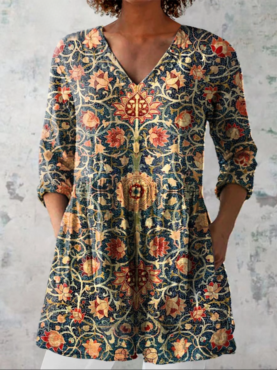 Celine | Paisley Print V-Neck Blouse