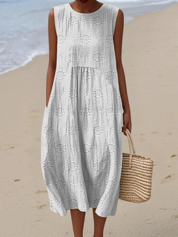 Beatrice | Embroidered Detail Midi Dress