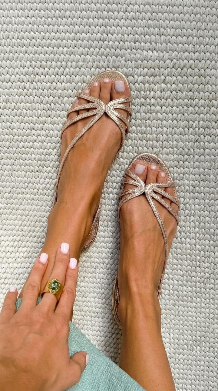 Fabienne | Golden Knot Flat Sandal
