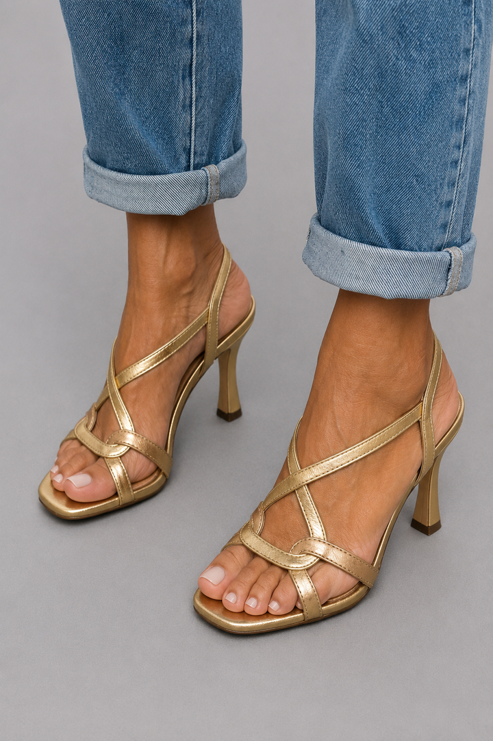 Ottavia | Golden Crisscross Heel