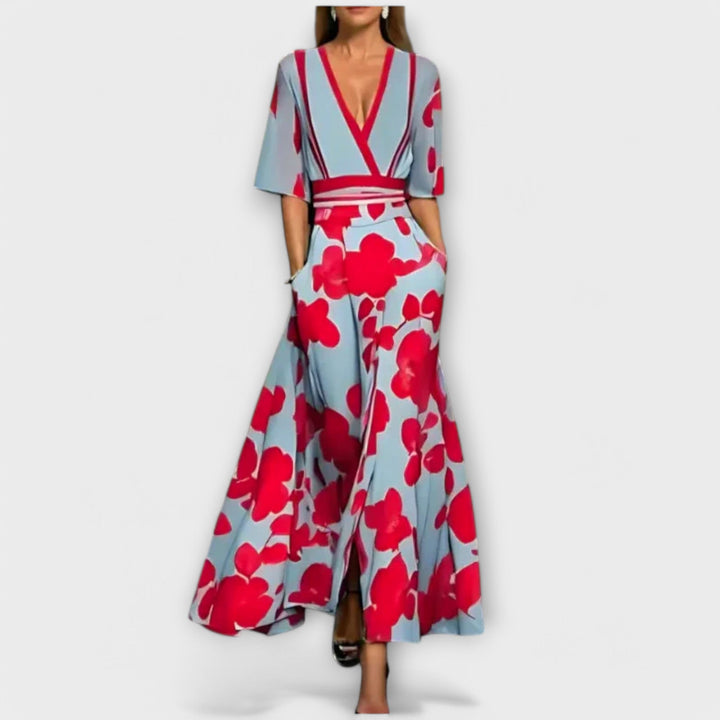 Elise - Elegant Floral Wallet Dress