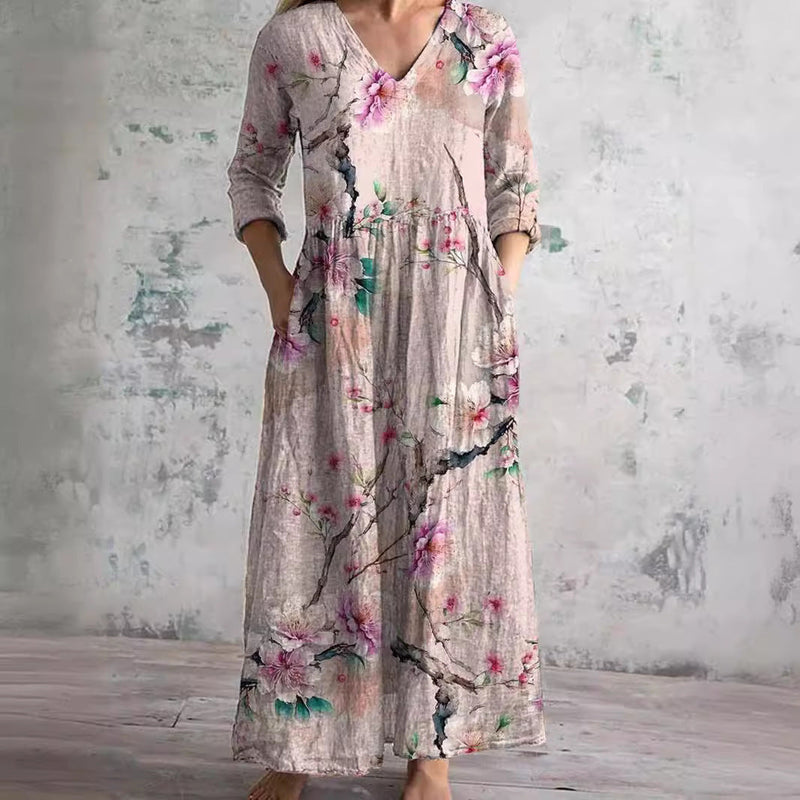 Caroline | Elegant Floral Kaftan Dress
