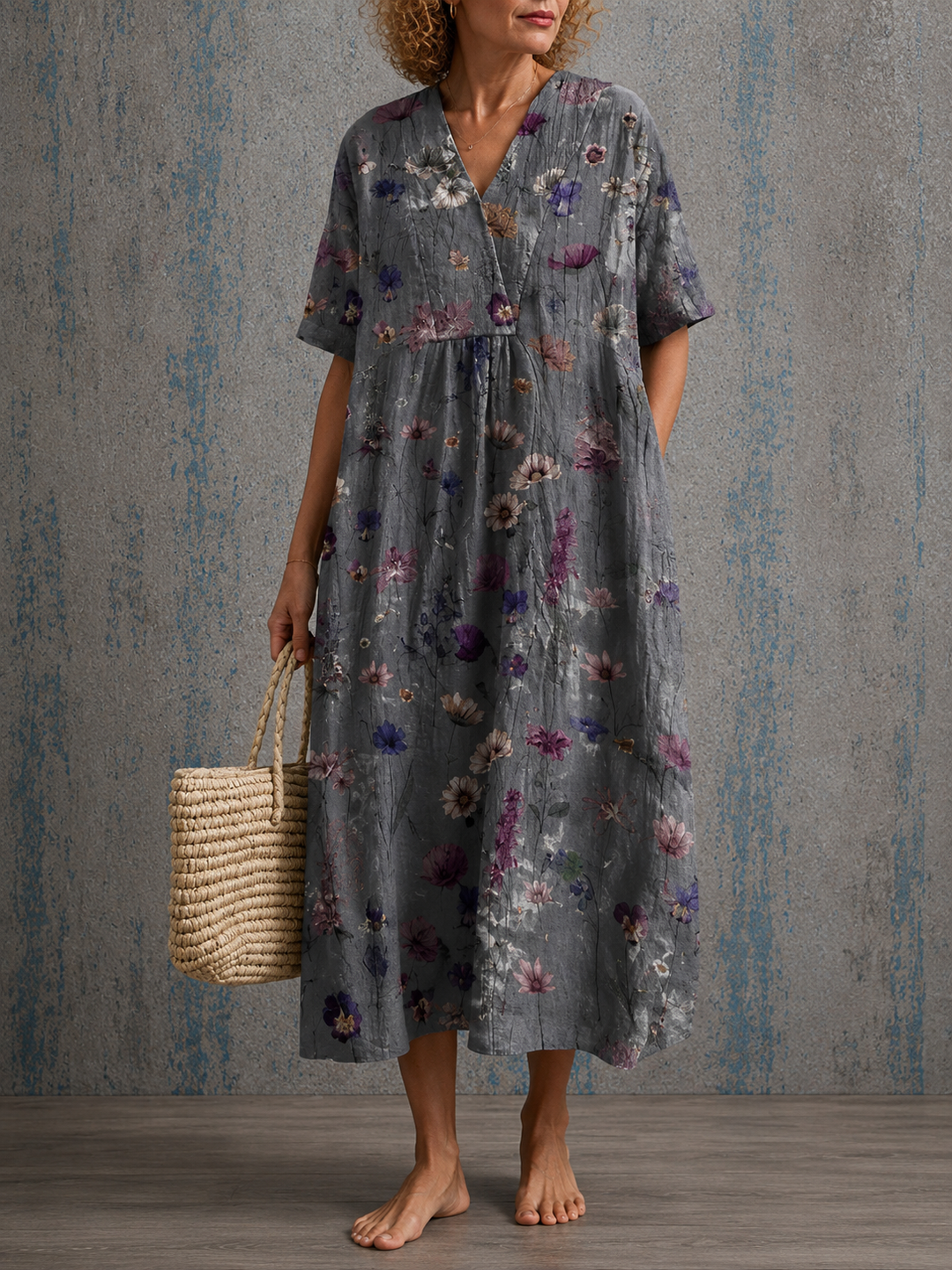 Camille | Half Sleeve Linen Dress