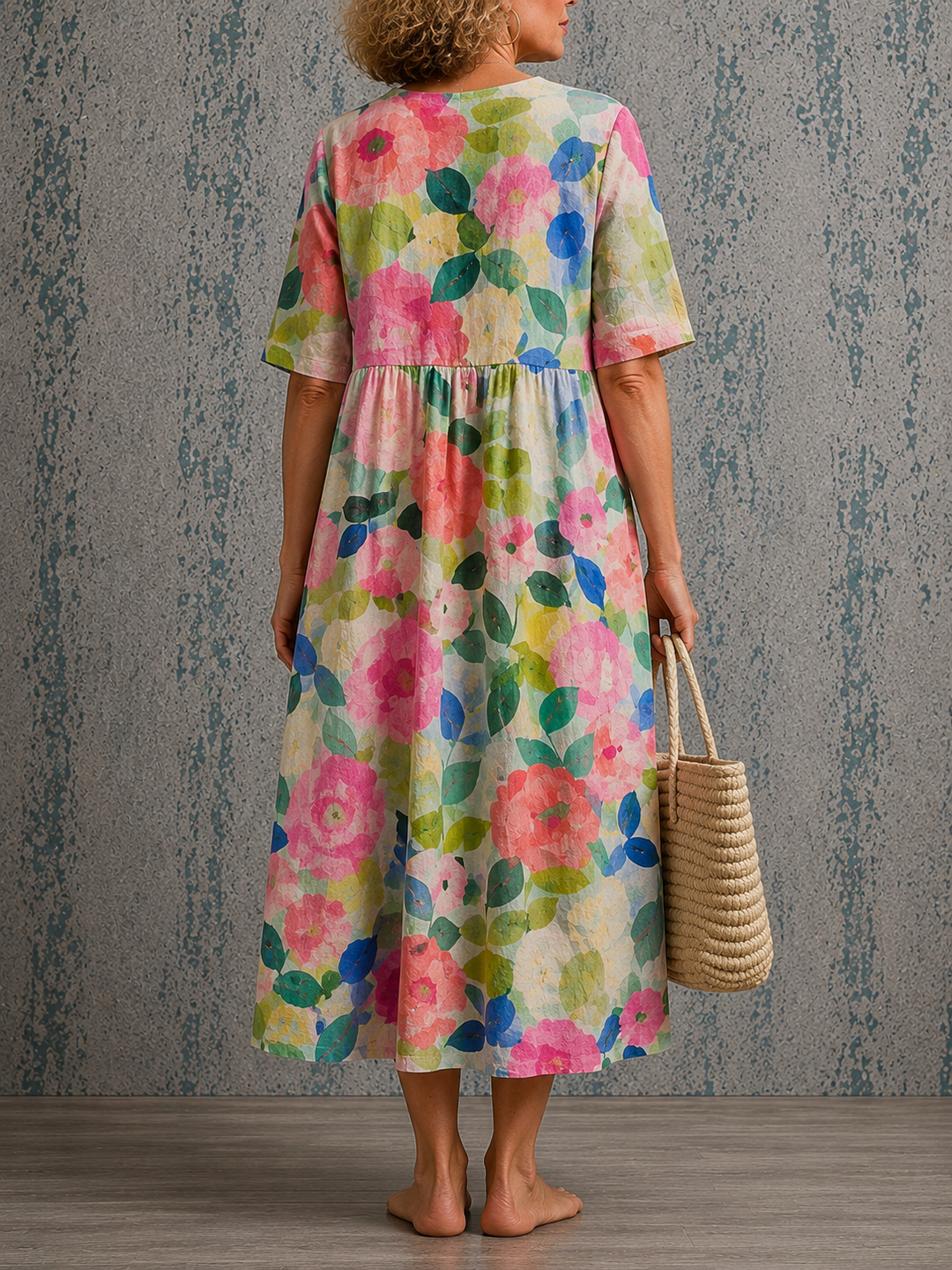Susan | Half Sleeve Linen Dress