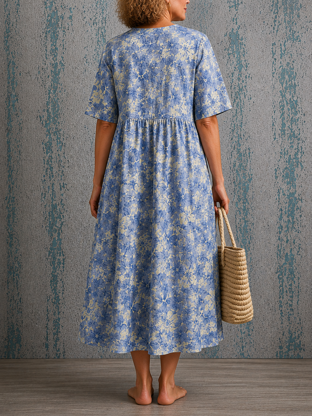 Joanne | Half Sleeve Linen Dress