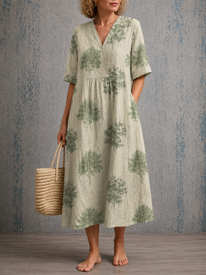 Annette | Half Sleeve Linen Dress