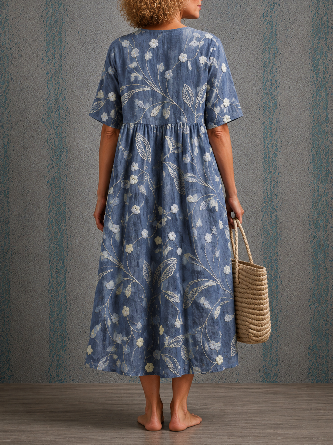 Diane | Half Sleeve Linen Dress