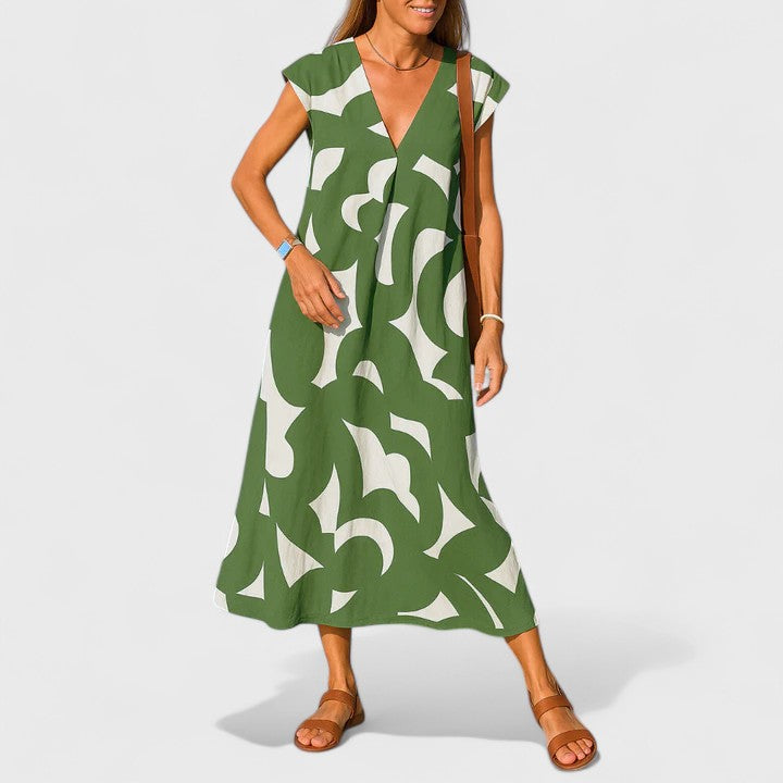 Valery™ | Flowing V-Neck Dress